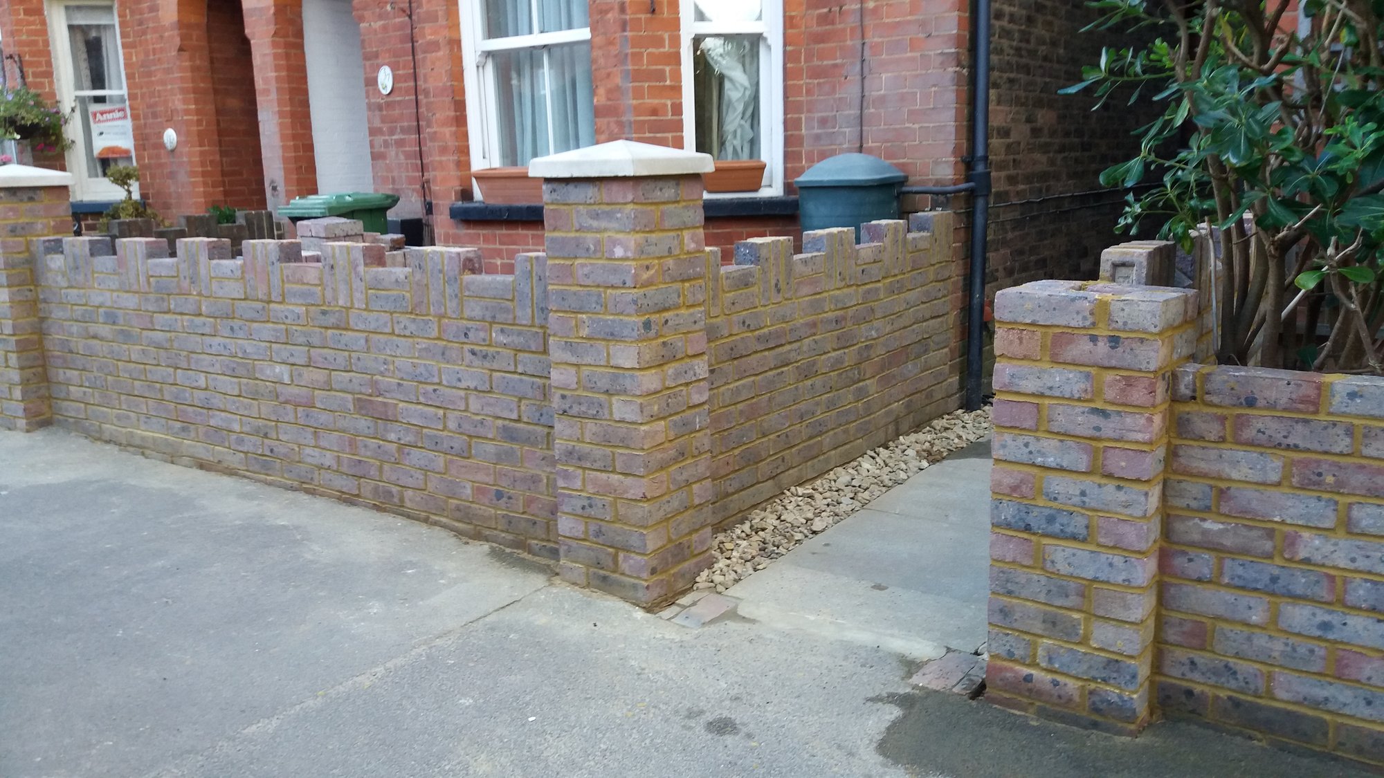 Decorative brick boundary wall