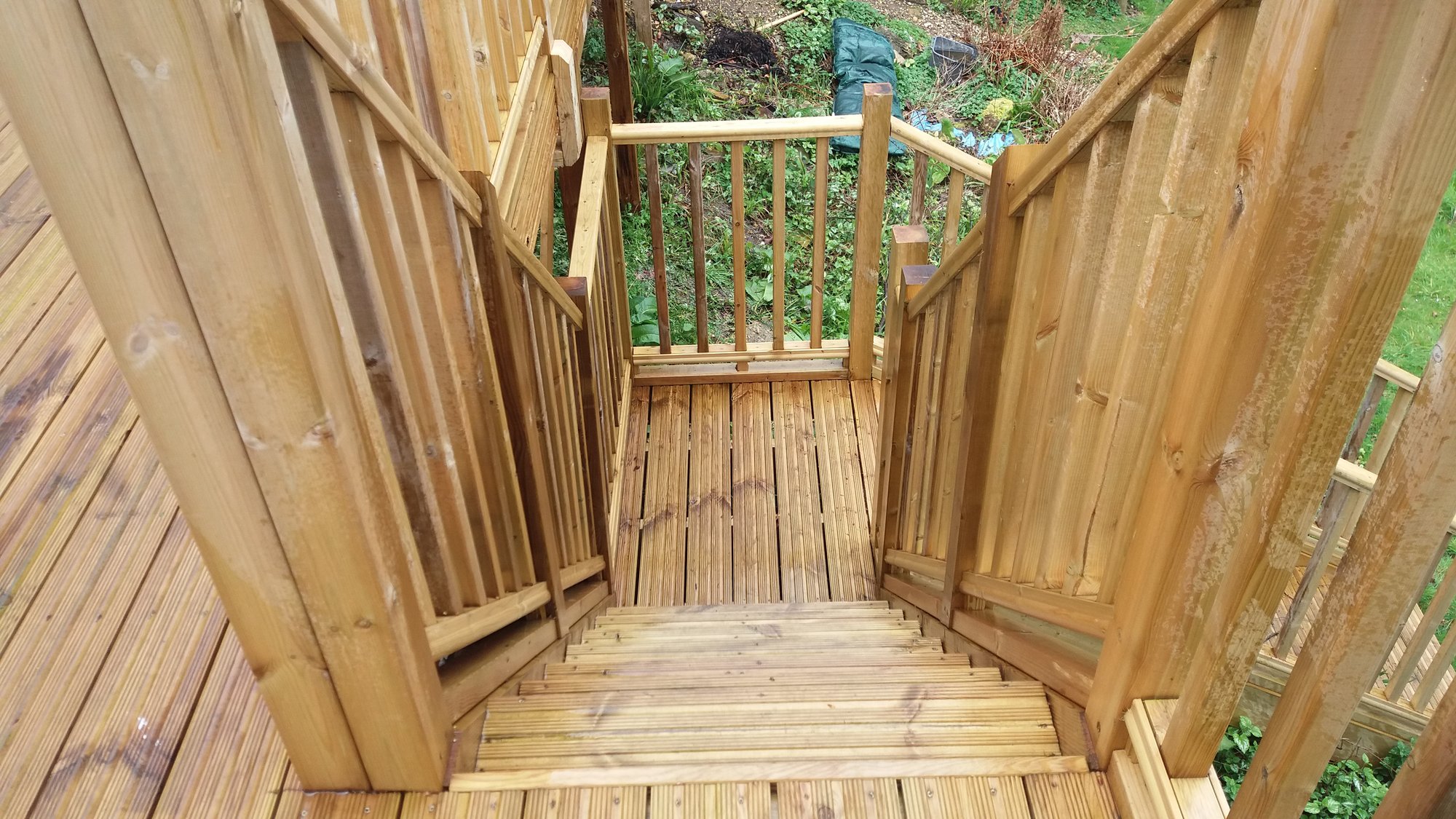 Timber decking staircase